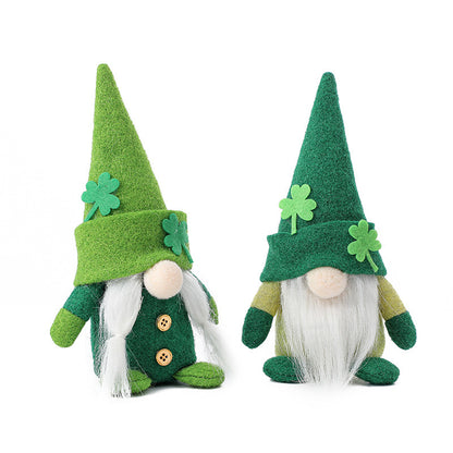 Authentic Leprechaun Faceless Doll - St. Patrick's Day Irish Clover Hat Decoration