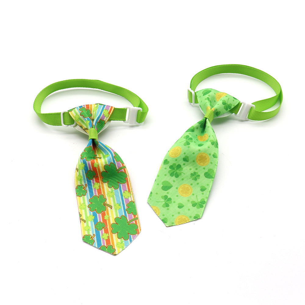 Adorable Four-Leaf Clover Pet Bow Tie - St. Patrick's Day Dog & Cat Accessory