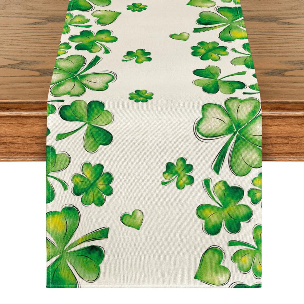Lucky Four-Leaf Clover Table Runner - St. Patrick's Day Tablecloth Decoration