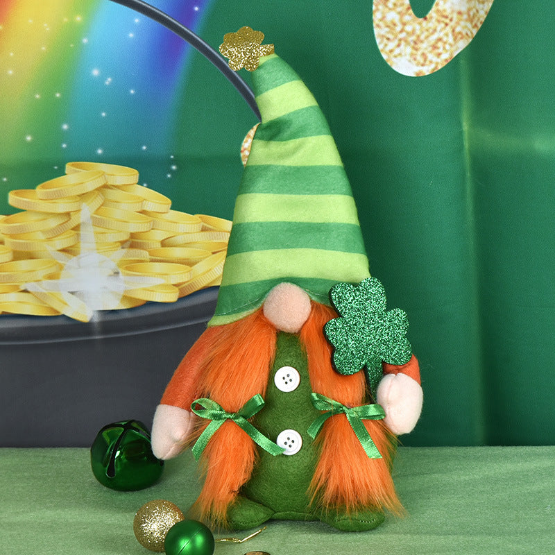Irish Striped Faceless Gnome Doll - St. Patrick's Day Leprechaun Decoration
