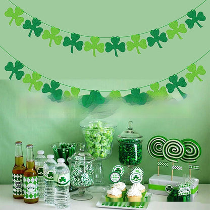 Laser-Cut Felt Clover Hanging Decoration - St. Patrick's Day Party Supplies
