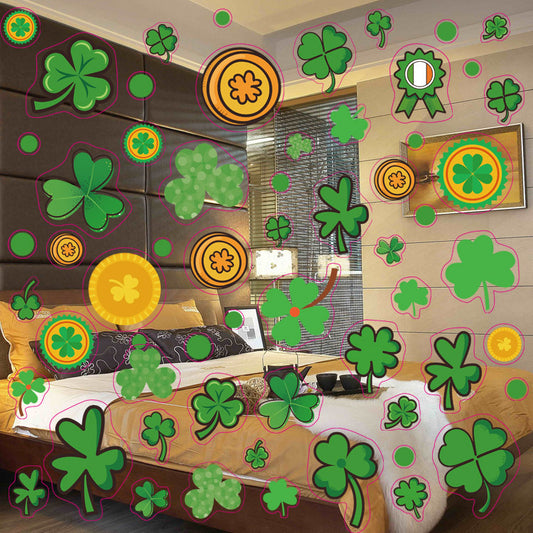 Irish Clover Window Stickers - St. Patrick's Day Glass Decorations