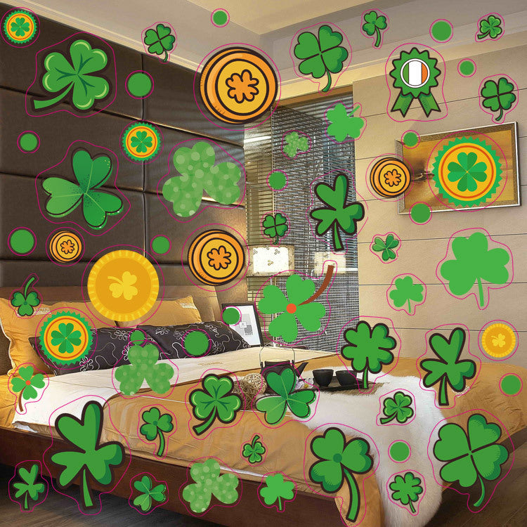 Irish Clover Window Stickers - St. Patrick's Day Glass Decorations