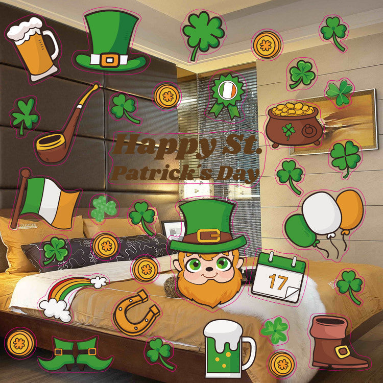 Irish Clover Window Stickers - St. Patrick's Day Glass Decorations