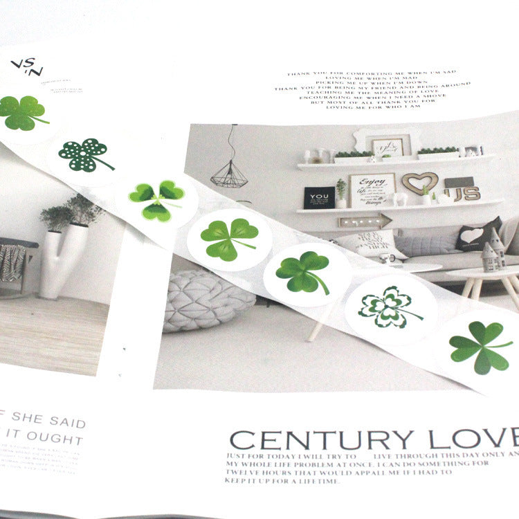 Irish Festival Sticker Roll - St. Patrick's Day Clover & Hat Copper Stickers