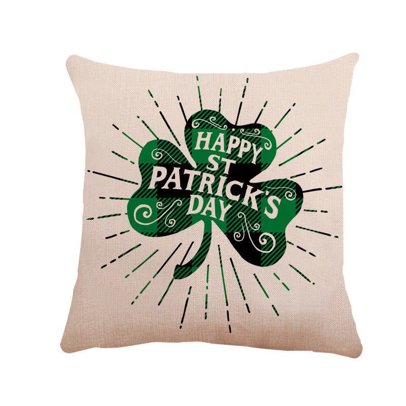 Nordic Style St. Patrick's Day Striped Linen Pillow - Irish Home Decor