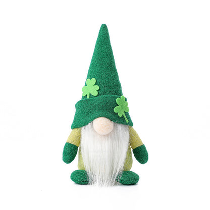 Authentic Leprechaun Faceless Doll - St. Patrick's Day Irish Clover Hat Decoration