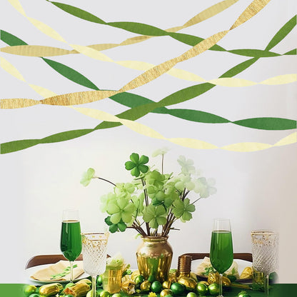Irish Green Paper Streamers - St. Patrick's Day Party Decoration Garland Set