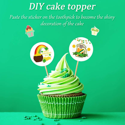 Lucky Four-Leaf Clover Sticker Roll - 500 Leprechaun Trap Sealing Stickers