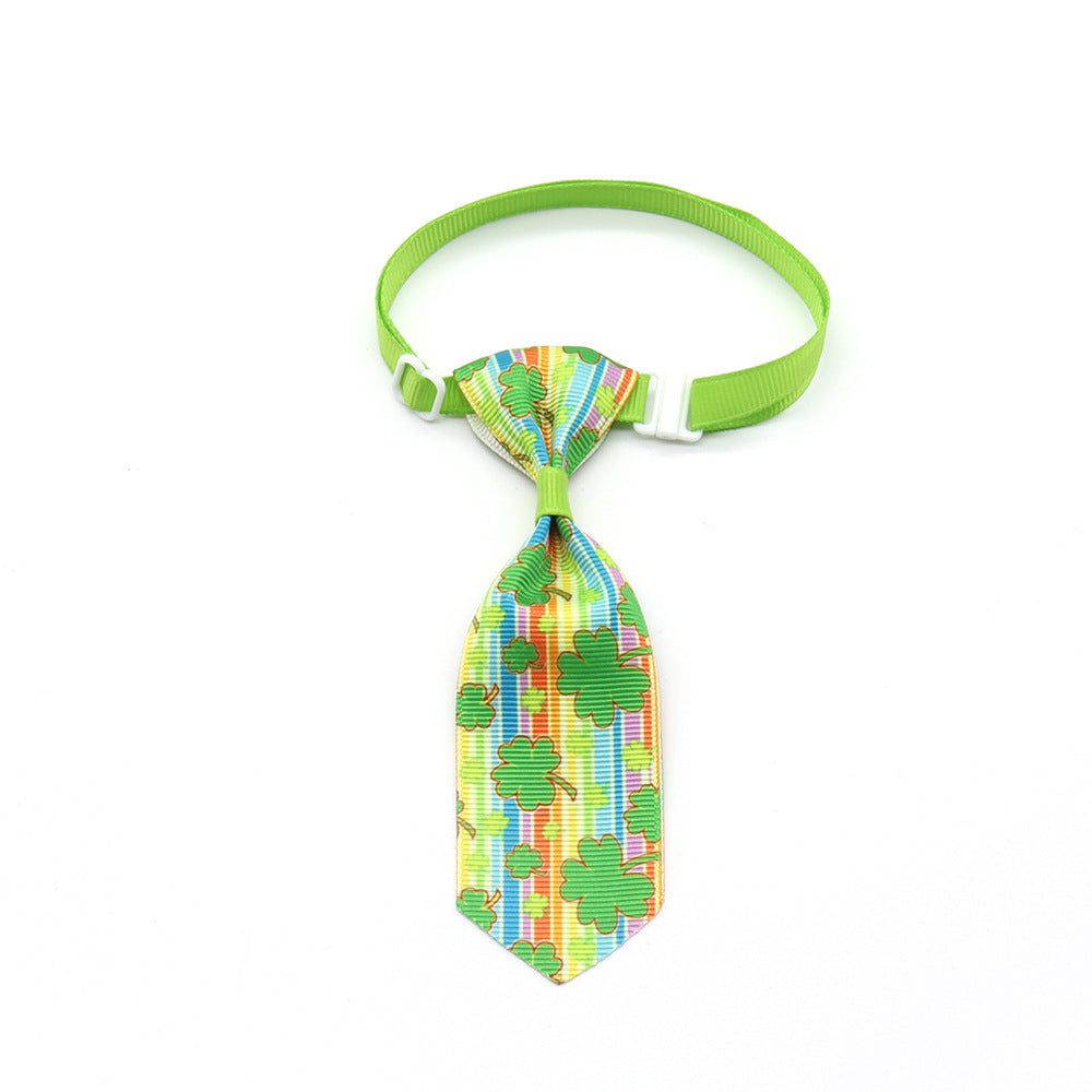 Adorable Four-Leaf Clover Pet Bow Tie - St. Patrick's Day Dog & Cat Accessory