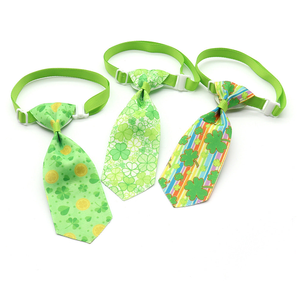 Adorable Four-Leaf Clover Pet Bow Tie - St. Patrick's Day Dog & Cat Accessory