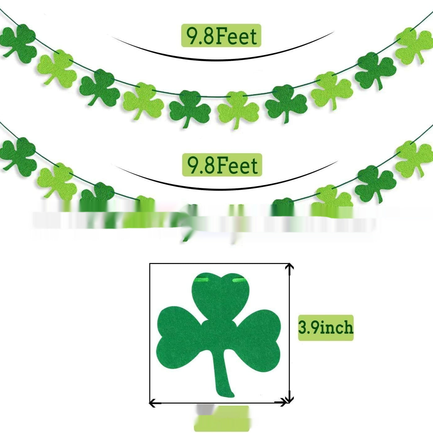 Laser-Cut Felt Clover Hanging Decoration - St. Patrick's Day Party Supplies