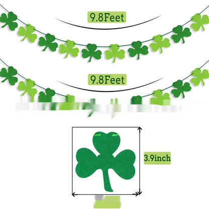 Laser-Cut Felt Clover Hanging Decoration - St. Patrick's Day Party Supplies