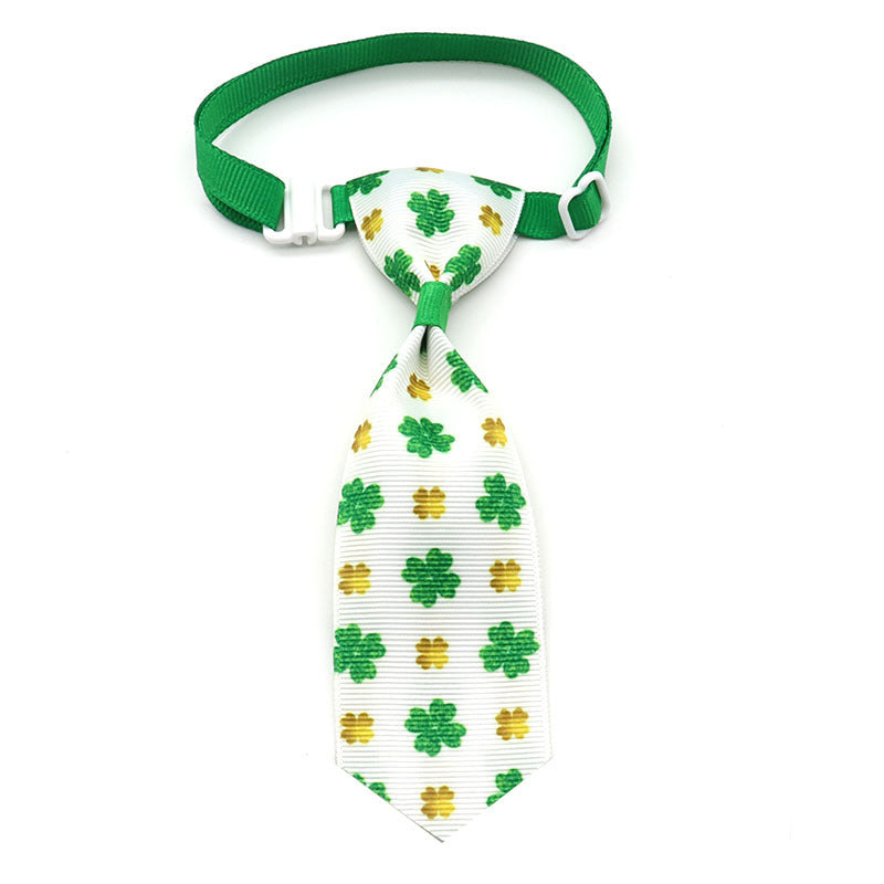 Adorable Four-Leaf Clover Pet Bow Tie - St. Patrick's Day Dog & Cat Accessory