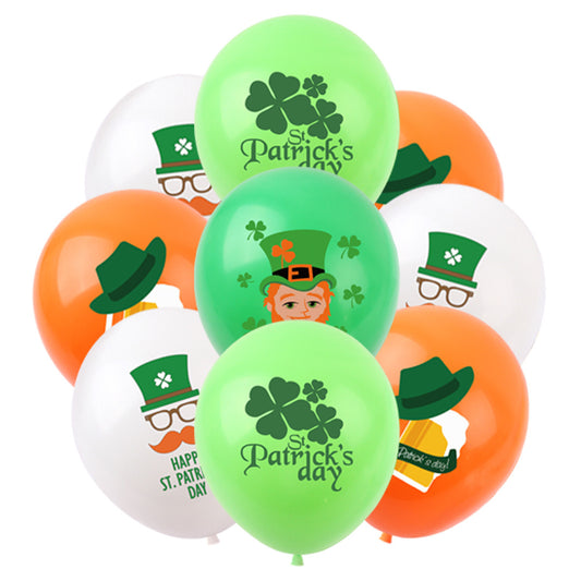 Premium Green Clover Latex Balloons - St. Patrick's Day Party Decorations