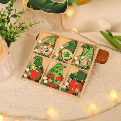 Wooden Leprechaun Hanging Decorations - Irish Festival St. Patrick's Day Ornaments