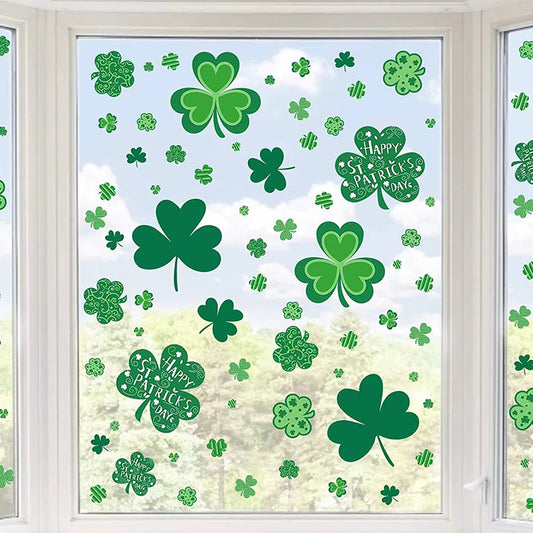 Premium St. Patrick's Day Window Stickers - Irish Glass Decoration Set