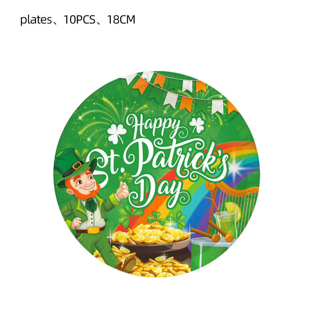 Complete St. Patrick's Day Party Kit - Lucky Clover Hat, Banner, Cups & Plates