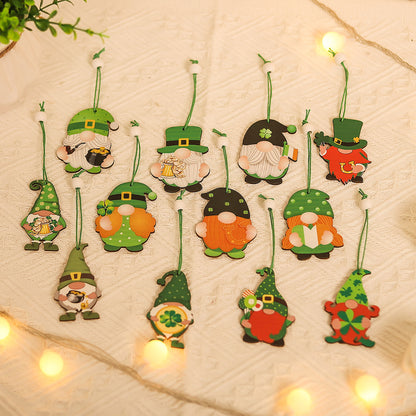 Wooden Leprechaun Hanging Decorations - Irish Festival St. Patrick's Day Ornaments