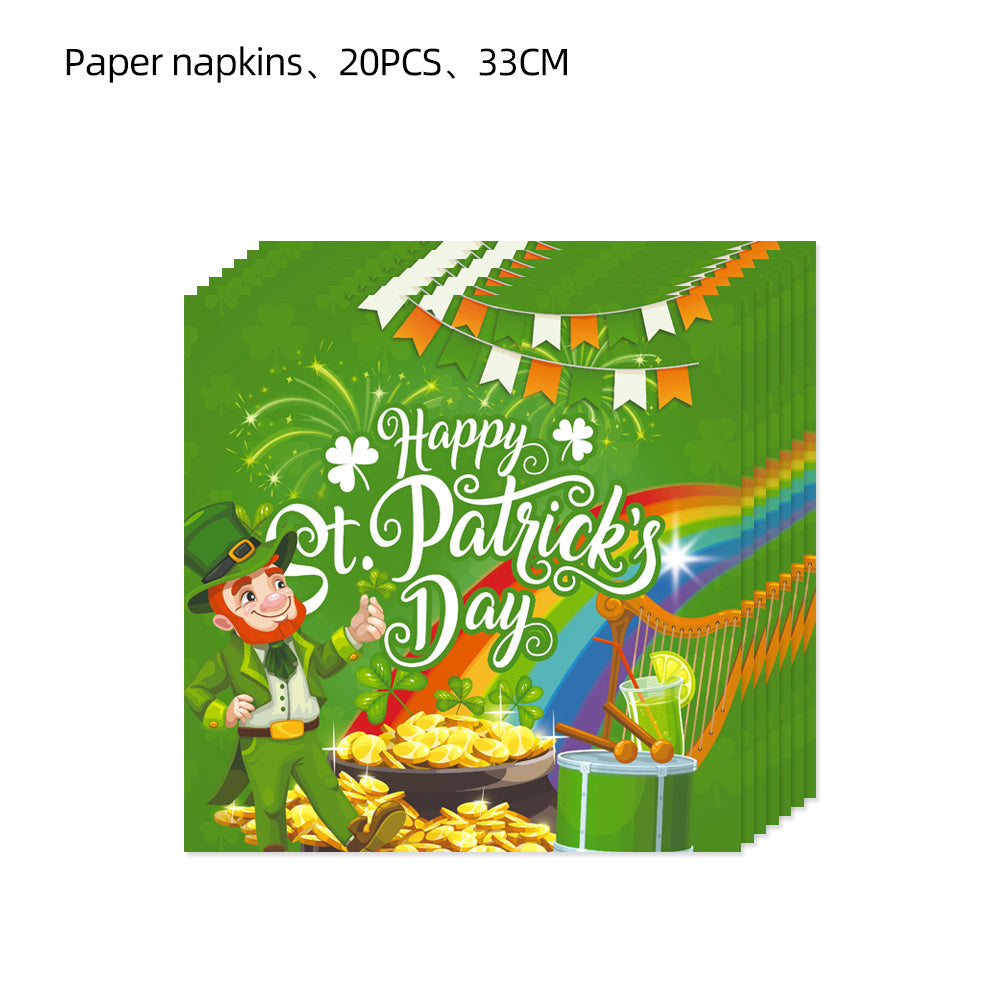 Complete St. Patrick's Day Party Kit - Lucky Clover Hat, Banner, Cups & Plates