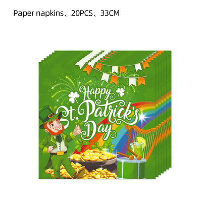 Complete St. Patrick's Day Party Kit - Lucky Clover Hat, Banner, Cups & Plates