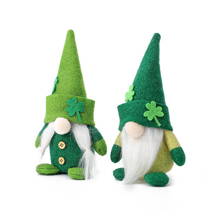 Authentic Leprechaun Faceless Doll - St. Patrick's Day Irish Clover Hat Decoration