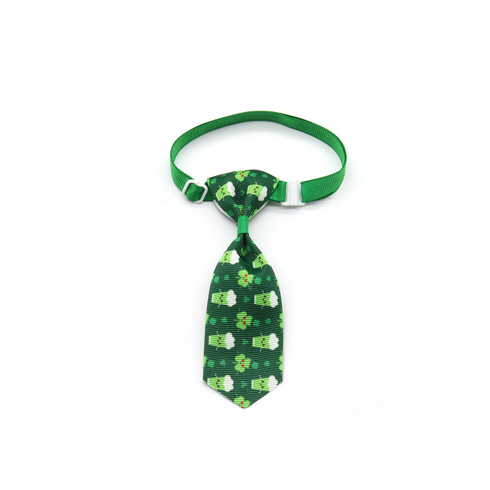 Adorable Four-Leaf Clover Pet Bow Tie - St. Patrick's Day Dog & Cat Accessory