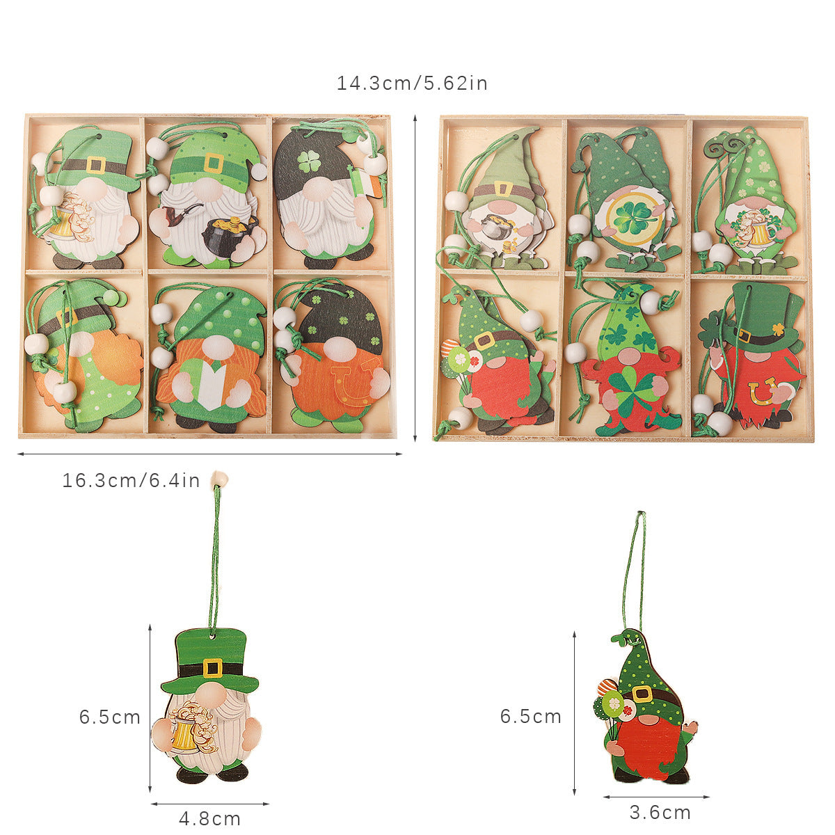 Wooden Leprechaun Hanging Decorations - Irish Festival St. Patrick's Day Ornaments