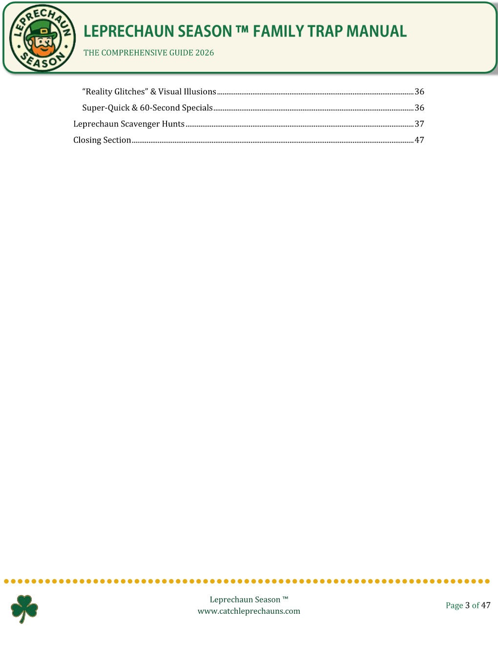 Leprechaun Season Family Trap Manual - Comprehensive PDF Guide