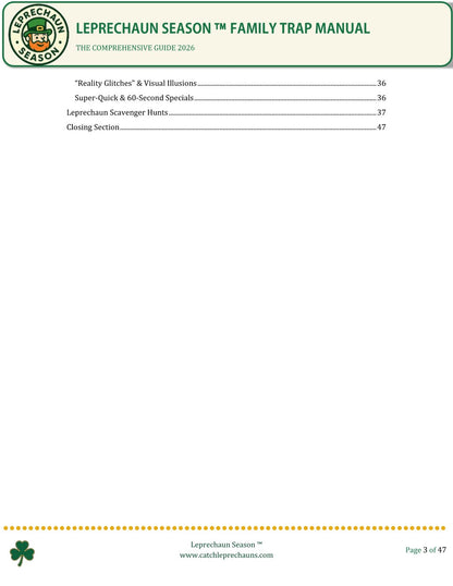 Leprechaun Season Family Trap Manual - Comprehensive PDF Guide