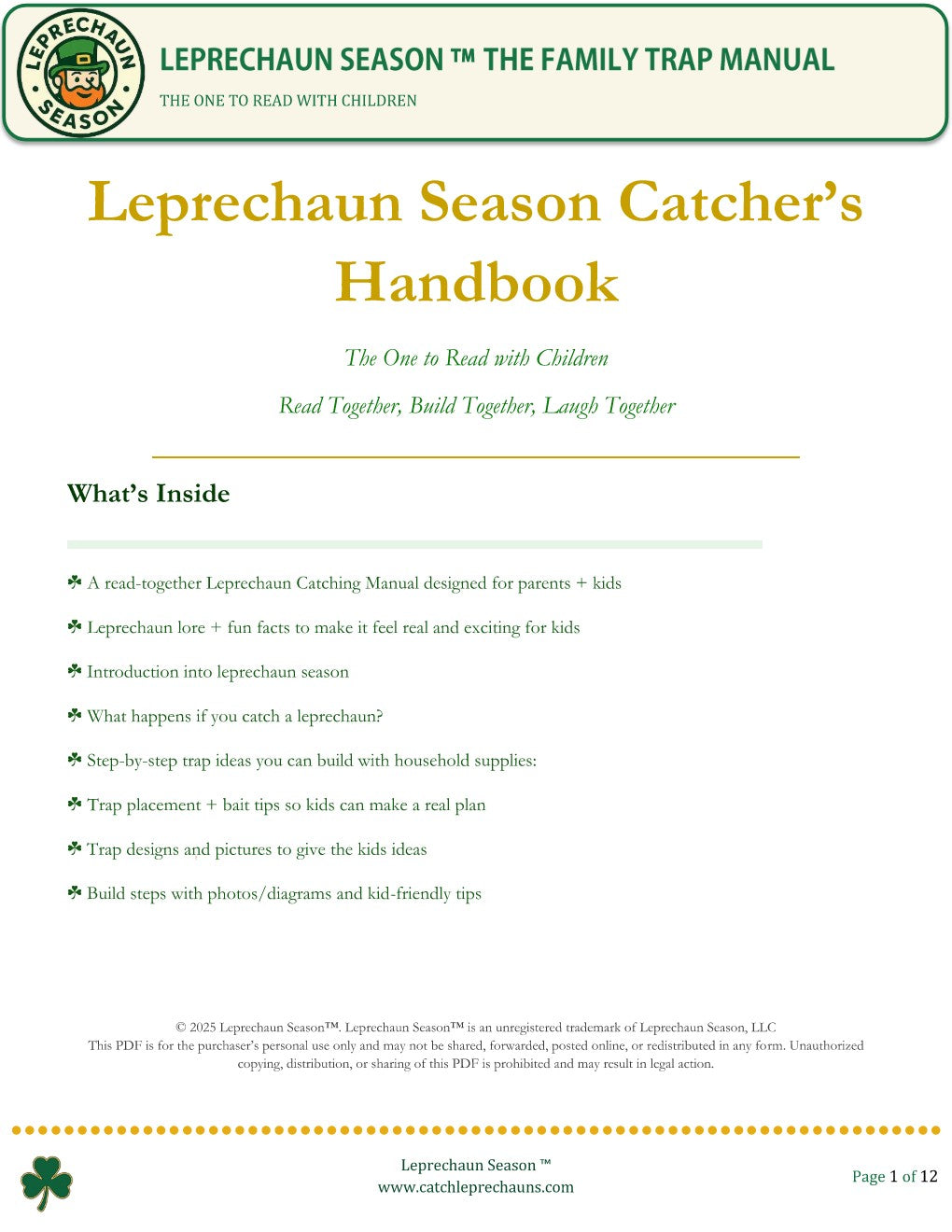 Leprechaun Catcher's Manual - Digital Download