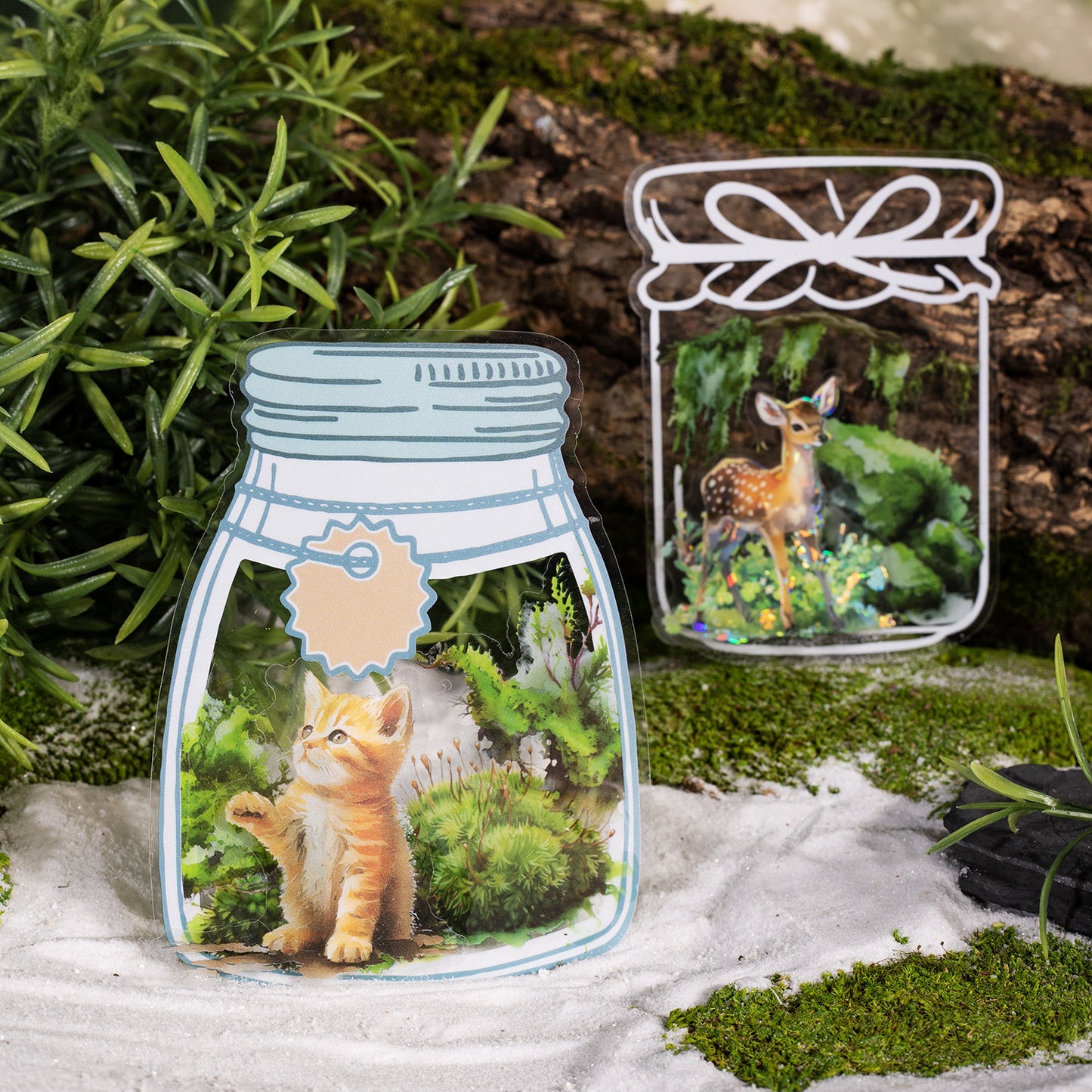 Forest Moss Series Hand Account DIY Decorative Stickers