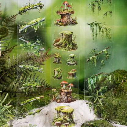 Forest Moss Series Hand Account DIY Decorative Stickers
