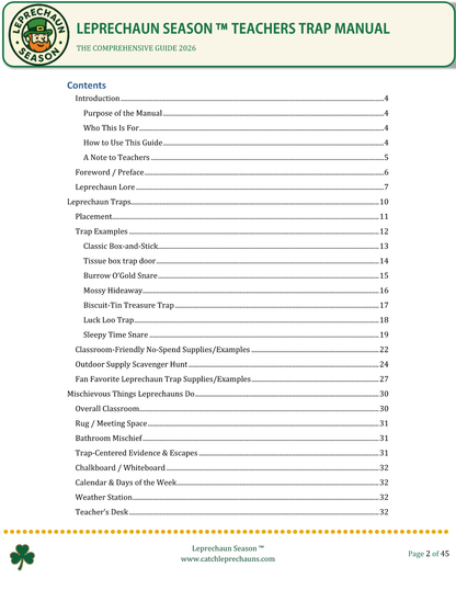 Classroom Leprechaun Trap Manual - Teacher's Complete Guide with Activities