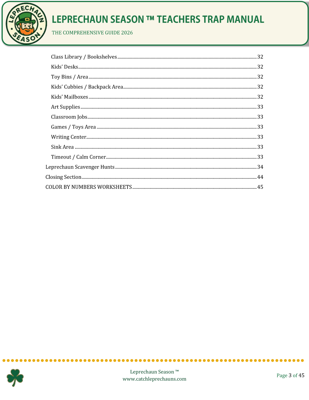 Classroom Leprechaun Trap Manual - Teacher's Complete Guide with Activities