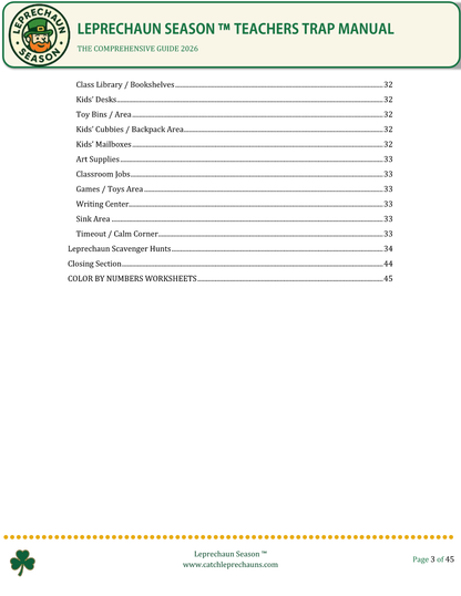 Classroom Leprechaun Trap Manual - Teacher's Complete Guide with Activities