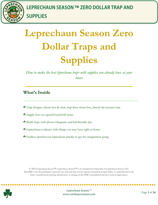 No-Spend Leprechaun Trap Manual - Household Items Only