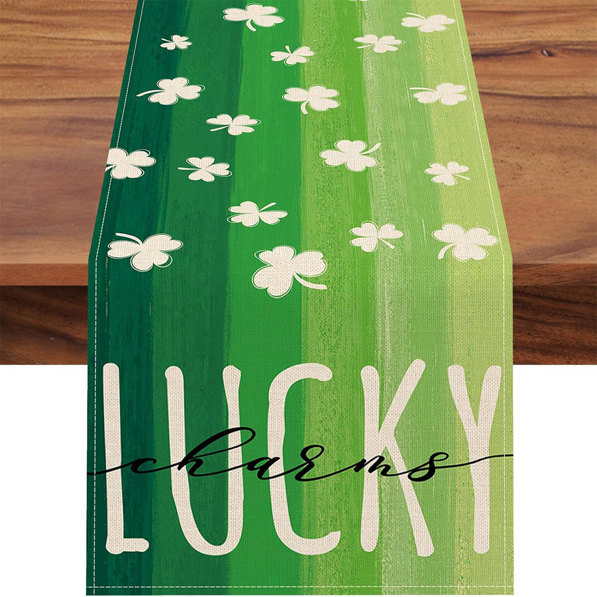 Lucky Four-Leaf Clover Table Runner - St. Patrick's Day Tablecloth Decoration