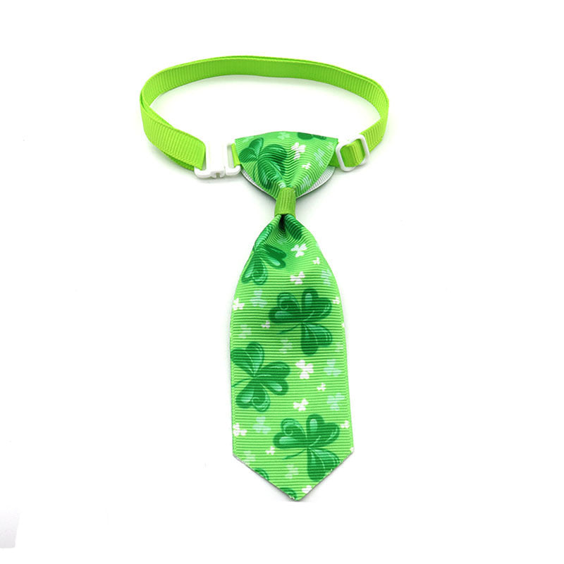 Adorable Four-Leaf Clover Pet Bow Tie - St. Patrick's Day Dog & Cat Accessory