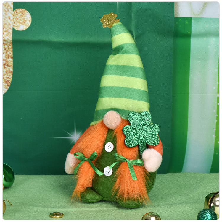 Irish Striped Faceless Gnome Doll - St. Patrick's Day Leprechaun Decoration