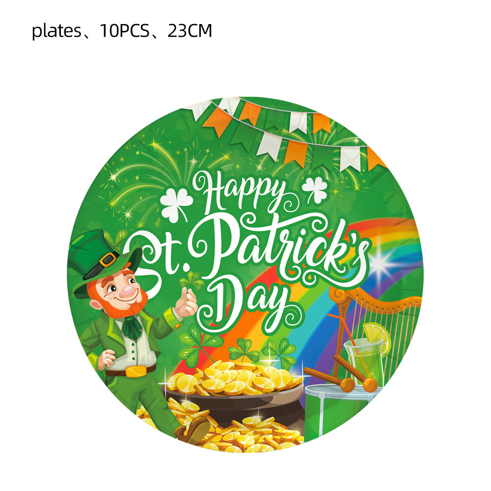 Complete St. Patrick's Day Party Kit - Lucky Clover Hat, Banner, Cups & Plates