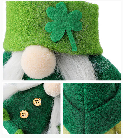 Authentic Leprechaun Faceless Doll - St. Patrick's Day Irish Clover Hat Decoration