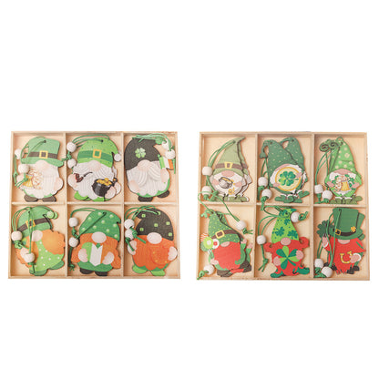 Wooden Leprechaun Hanging Decorations - Irish Festival St. Patrick's Day Ornaments