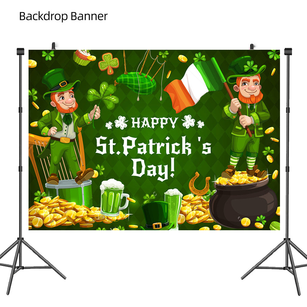 Complete St. Patrick's Day Party Kit - Lucky Clover Hat, Banner, Cups & Plates