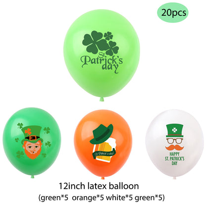 Premium Green Clover Latex Balloons - St. Patrick's Day Party Decorations