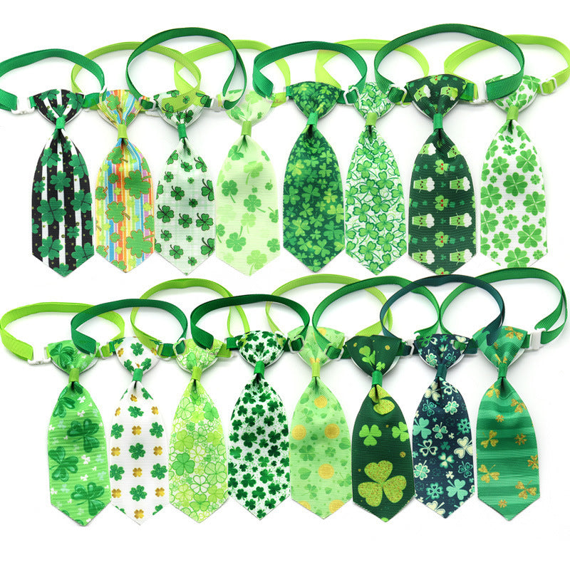 Adorable Four-Leaf Clover Pet Bow Tie - St. Patrick's Day Dog & Cat Accessory
