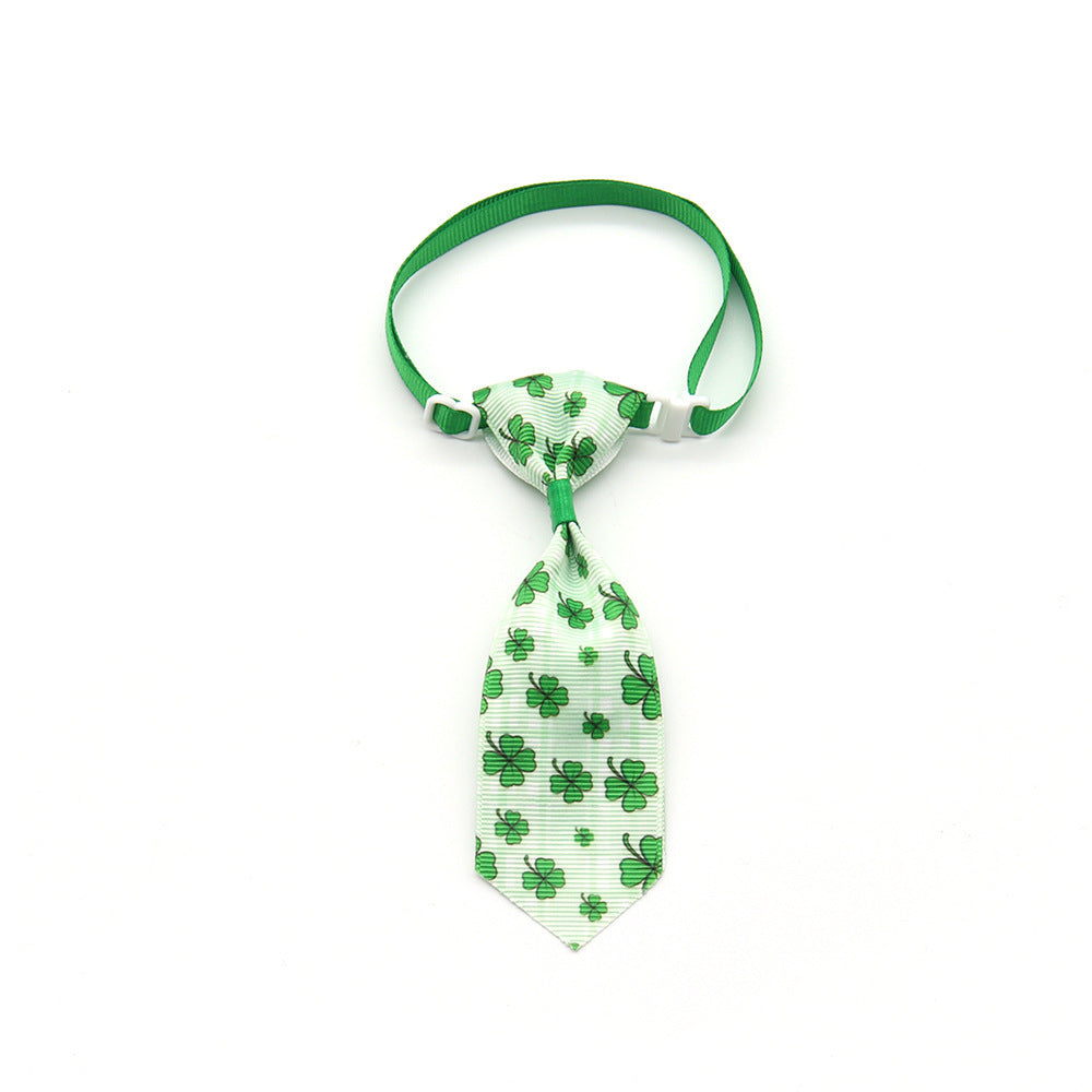 Adorable Four-Leaf Clover Pet Bow Tie - St. Patrick's Day Dog & Cat Accessory